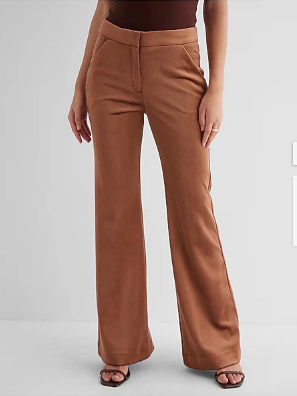 Editor High Waisted Velvet Corduroy Trouser Flare Pant